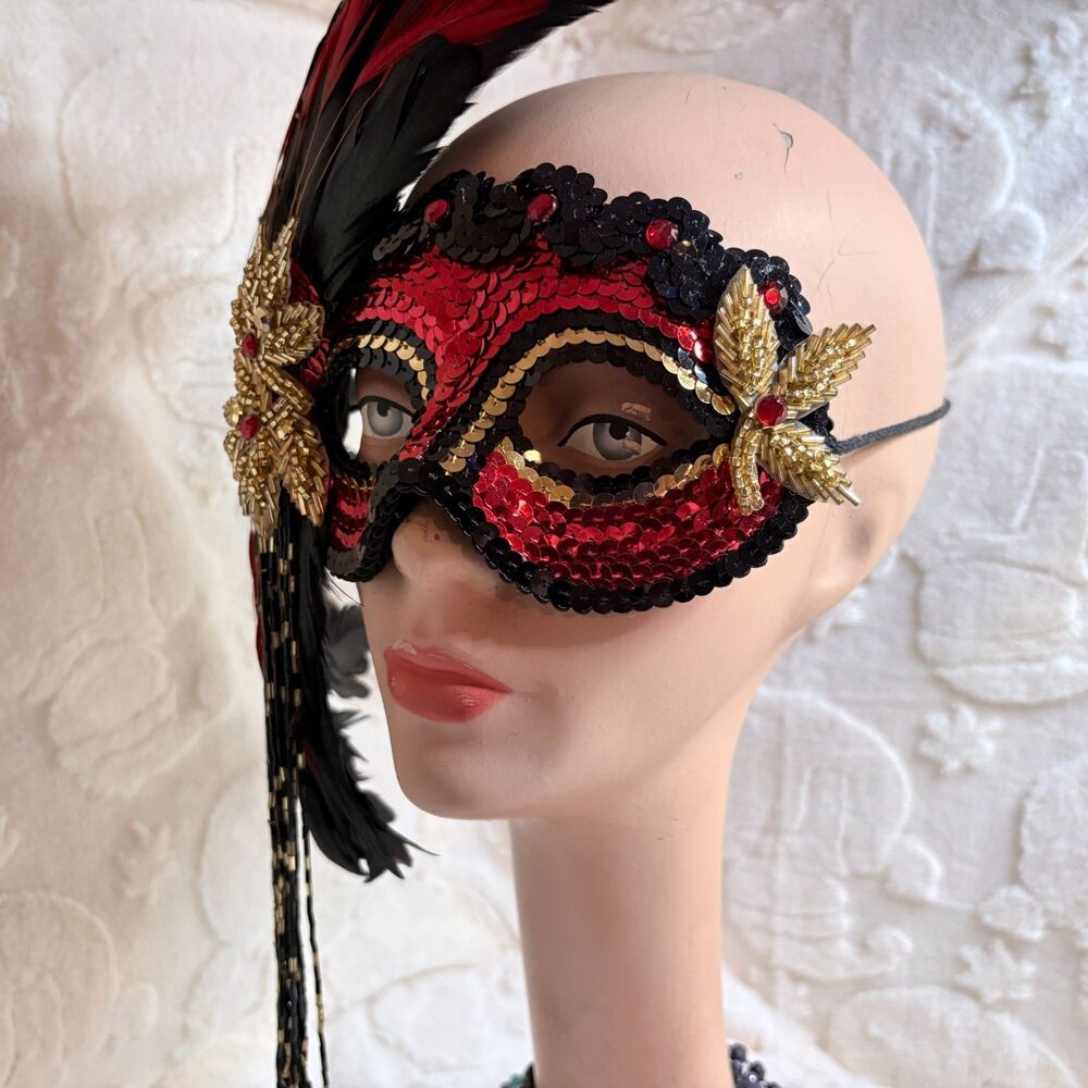 Handmade Designer Masquerade Mask Gypsy Renaissance Wearable Art - Picture 7 of 11